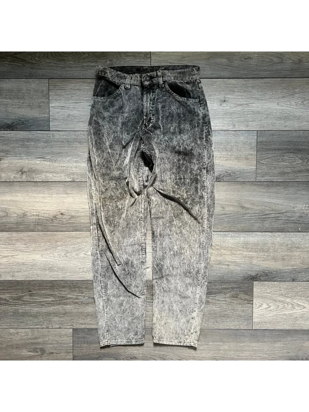 Vintage Levi's Men's 30x32 Acid Wash Corduroy Pants Gray Black Faded Wash USA